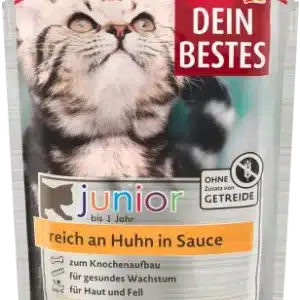 پوچ بچه گربه داین بستس با طعم مرغ در سس وزن 100 گرم پوچ بچه گربه داین بستس با طعم مرغ در سس وزن 100 گرم - تصویر اصلی محصول