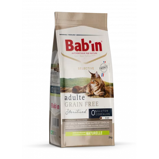 غذای خشک گربه بالغ بدون غلات بابین با طعم مرغ وزن 8 کیلوگرم - نمای 2 غذای خشک گربه بالغ بدون غلات بابین با طعم مرغ وزن 8 کیلوگرم - تصویر 2