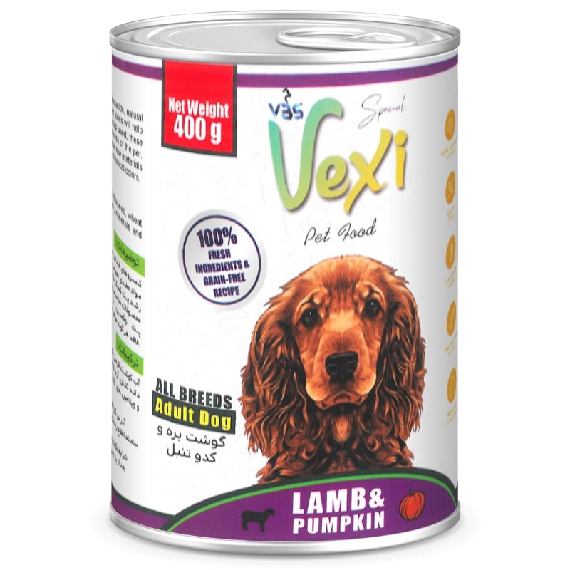 کنسرو سگ وکسی مدل پته با طعم بره و کدو تنبل ۴۰۰ گرمی - نمای 2 کنسرو سگ وکسی مدل پته با طعم بره و کدو تنبل ۴۰۰ گرمی - تصویر 2