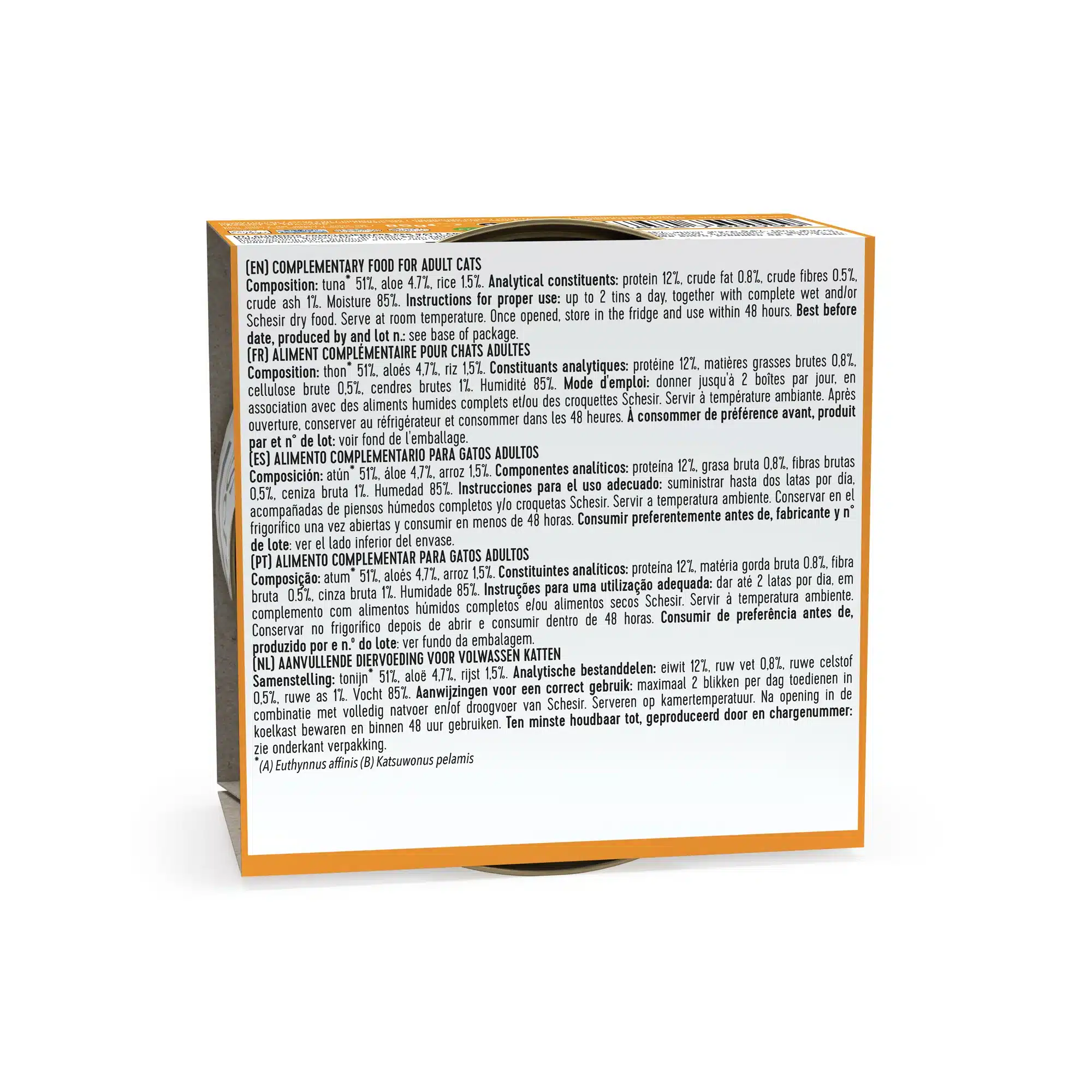 کنسرو گربه شسیر با طعم ماهی تن و آلوئه ورا در ژله – ۸۵ گرمی - نمای 5 کنسرو گربه شسیر با طعم ماهی تن و آلوئه ورا در ژله – ۸۵ گرمی - تصویر 5