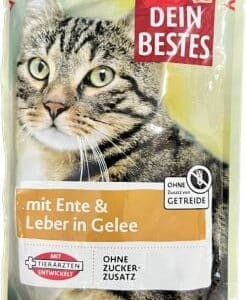 پوچ گربه داین بستس با طعم اردک و جگر در ژله وزن 100 گرم - تصویر اصلی محصول