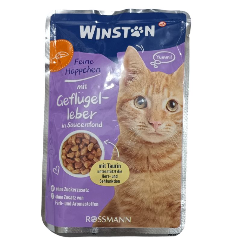 پوچ گربه وینستون با طعم جگر طیور در مخلوط سس وزن 100 گرم - نمای 2 پوچ گربه وینستون با طعم جگر طیور در مخلوط سس وزن 100 گرم - تصویر 2