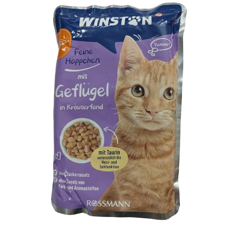 پوچ گربه وینستون با طعم طیور در آب سبزیجات وزن 100 گرم - نمای 2 پوچ گربه وینستون با طعم طیور در آب سبزیجات وزن 100 گرم - تصویر 2