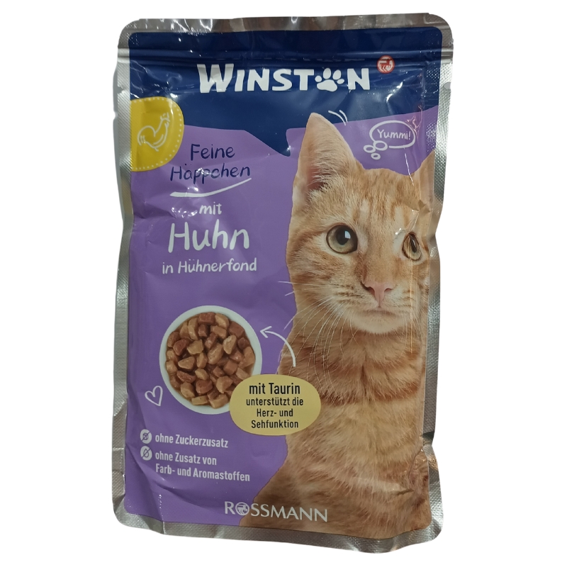 پوچ گربه وینستون با طعم مرغ در آب مرغ وزن 100 گرم - نمای 4 پوچ گربه وینستون با طعم مرغ در آب مرغ وزن 100 گرم - تصویر 4