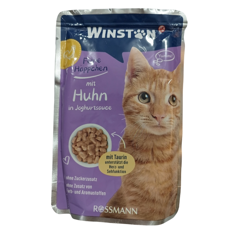 پوچ گربه وینستون با طعم مرغ در سس ماست وزن 100 گرم - نمای 2 پوچ گربه وینستون با طعم مرغ در سس ماست وزن 100 گرم - تصویر 2