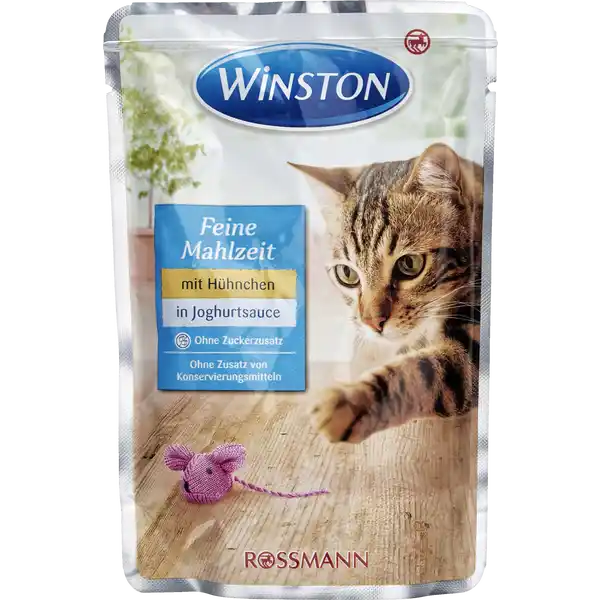 پوچ گربه وینستون با طعم مرغ در سس ماست وزن 100 گرم - نمای 3 پوچ گربه وینستون با طعم مرغ در سس ماست وزن 100 گرم - تصویر 3