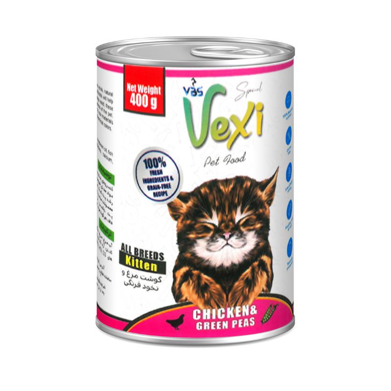 کنسرو بچه گربه وکسی مدل پته با طعم مرغ و نخود فرنگی ۴۰۰ گرمی - نمای 2 کنسرو بچه گربه وکسی مدل پته با طعم مرغ و نخود فرنگی ۴۰۰ گرمی - تصویر 2