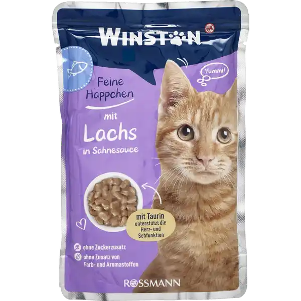 پوچ گربه وینستون با طعم سالمون در سس خامه وزن 100 گرم - نمای 2 پوچ گربه وینستون با طعم سالمون در سس خامه وزن 100 گرم - تصویر 2