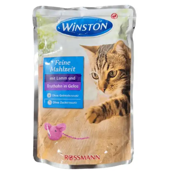 پوچ گربه وینستون با طعم بره و بوقلمون در ژله وزن 100 گرم - نمای 4 پوچ گربه وینستون با طعم بره و بوقلمون در ژله وزن 100 گرم - تصویر 4