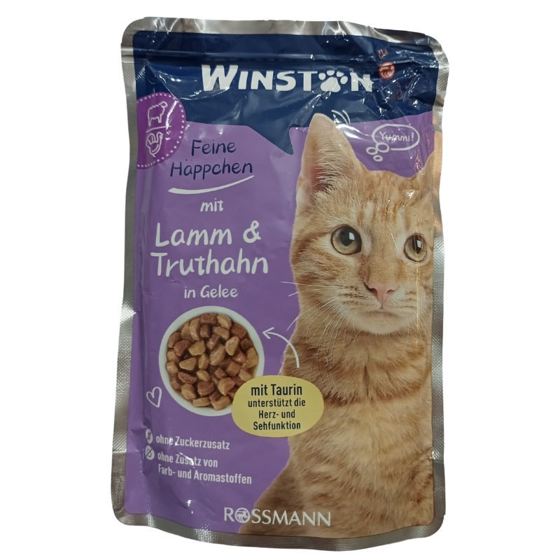 پوچ گربه وینستون با طعم بره و بوقلمون در ژله وزن 100 گرم - نمای 5 پوچ گربه وینستون با طعم بره و بوقلمون در ژله وزن 100 گرم - تصویر 5