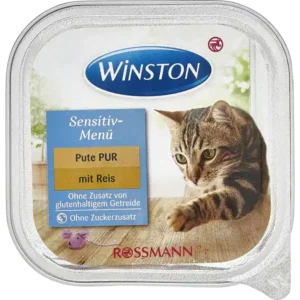 ووم گربه😸 وینستون با طعم بوقلمون و برنج وزن 100 گرم ووم گربه😸 وینستون با طعم بوقلمون و برنج وزن 100 گرم - تصویر اصلی محصول