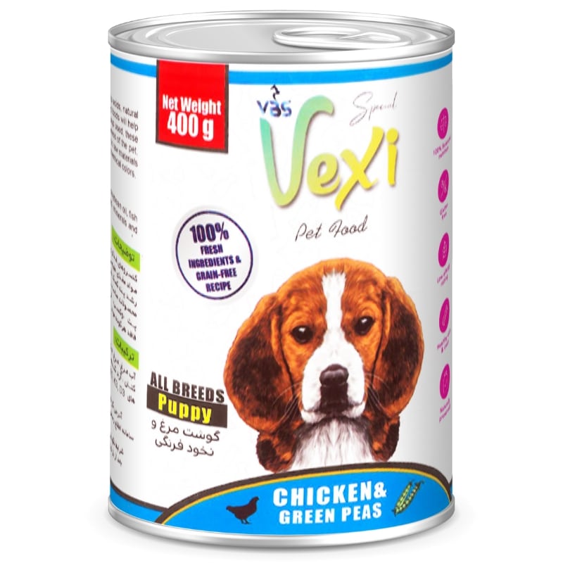 کنسرو توله سگ وکسی مدل پته با طعم مرغ و نخود فرنگی ۴۰۰ گرمی - نمای 3 کنسرو توله سگ وکسی مدل پته با طعم مرغ و نخود فرنگی ۴۰۰ گرمی - تصویر 3