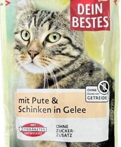 پوچ گربه داین بستس با طعم بوقلمون و ژامبون در ژله وزن 100 گرم پوچ گربه داین بستس با طعم بوقلمون و ژامبون در ژله وزن 100 گرم - تصویر اصلی محصول