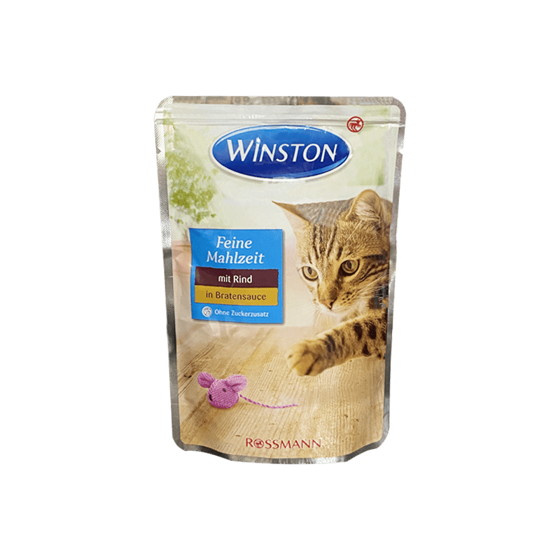 پوچ گربه وینستون با طعم گوشت گاو در سس گوشت وزن 100 گرم - نمای 3 پوچ گربه وینستون با طعم گوشت گاو در سس گوشت وزن 100 گرم - تصویر 3