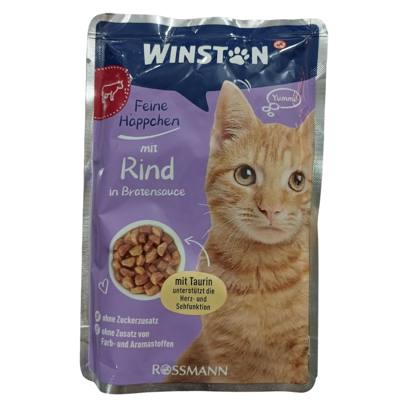 پوچ گربه وینستون با طعم گوشت گاو در سس گوشت وزن 100 گرم - نمای 4 پوچ گربه وینستون با طعم گوشت گاو در سس گوشت وزن 100 گرم - تصویر 4