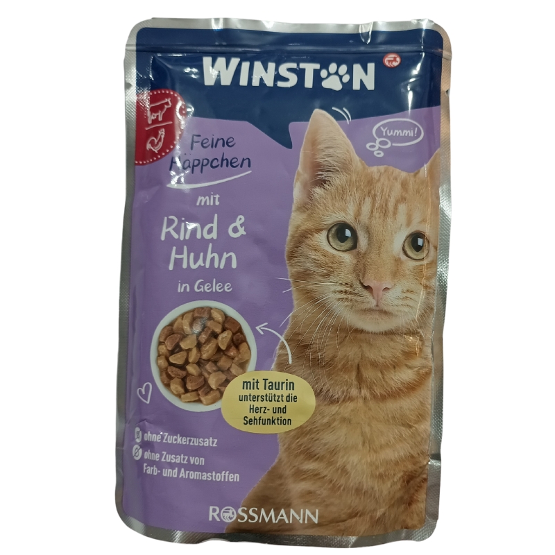 پوچ گربه وینستون با طعم گوشت گاو و مرغ در ژله وزن 100 گرم - نمای 4 پوچ گربه وینستون با طعم گوشت گاو و مرغ در ژله وزن 100 گرم - تصویر 4