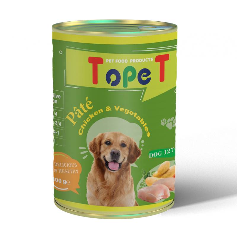 کنسرو سگ🐶 تاپت مدل پته با طعم مرغ و سبزیجات وزن 400 گرم - نمای 2 کنسرو سگ🐶 تاپت مدل پته با طعم مرغ و سبزیجات وزن 400 گرم - تصویر 2