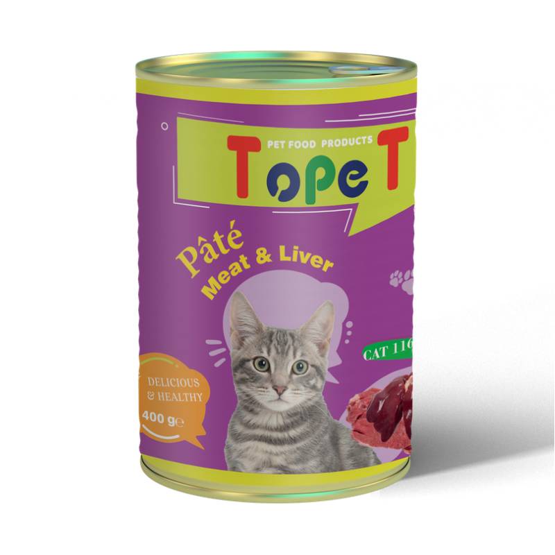 کنسرو گربه😺 تاپت مدل پته با طعم گوشت و جگر وزن 400 گرم - نمای 2 کنسرو گربه😺 تاپت مدل پته با طعم گوشت و جگر وزن 400 گرم - تصویر 2