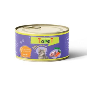 کنسرو گربه😺 تاپت مدل پته با طعم بوقلمون و هویج وزن 200 گرم کنسرو گربه😺 تاپت مدل پته با طعم بوقلمون و هویج وزن 200 گرم - تصویر اصلی محصول