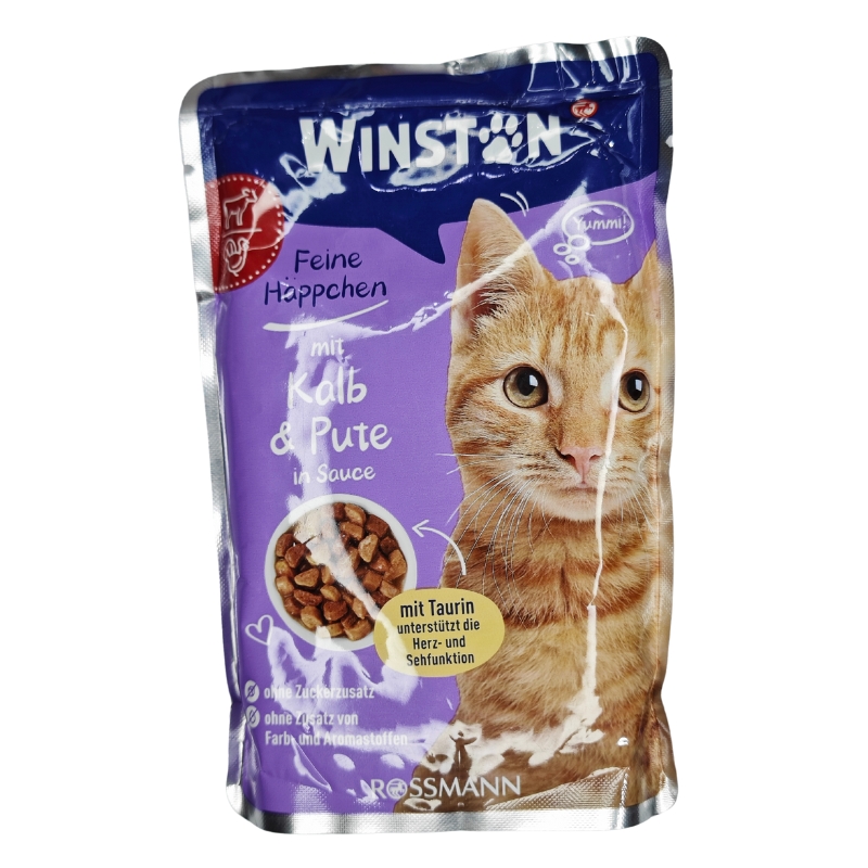 پوچ گربه وینستون با طعم گوساله و بوقلمون وزن 100 گرم - نمای 4 پوچ گربه وینستون با طعم گوساله و بوقلمون وزن 100 گرم - تصویر 4