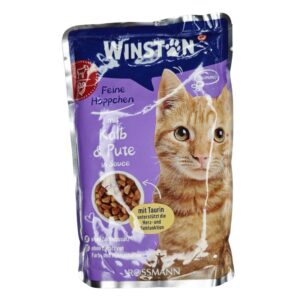 پوچ گربه وینستون با طعم گوساله و بوقلمون وزن 100 گرم پوچ گربه وینستون با طعم گوساله و بوقلمون وزن 100 گرم - تصویر اصلی محصول